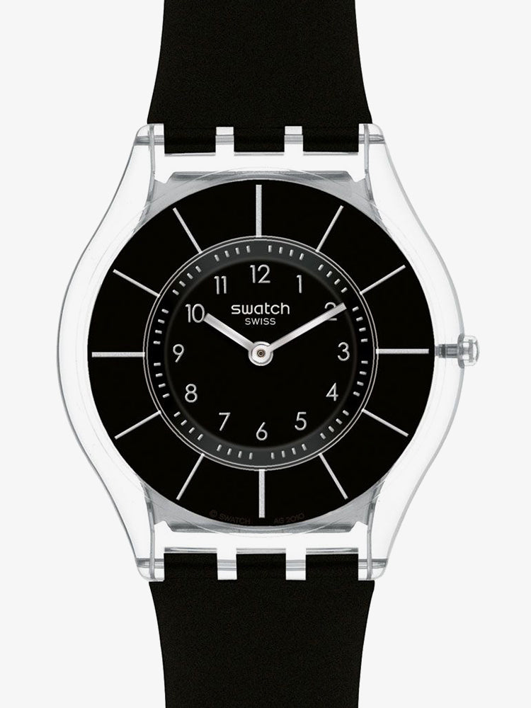 Swatch Skin | Black Dial | Black Silicone Strap SS08K103 Watch